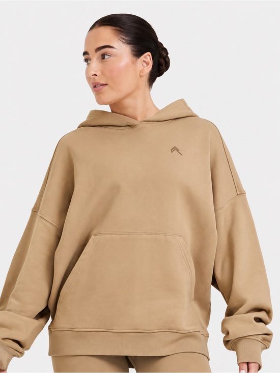 Oner Active Sweaters - Oner Active Beige Oversized Hoodie Sweatshirt